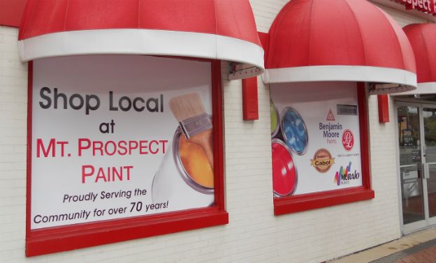 Mt. Prospect Paint.  An original Arlington Signs design. 